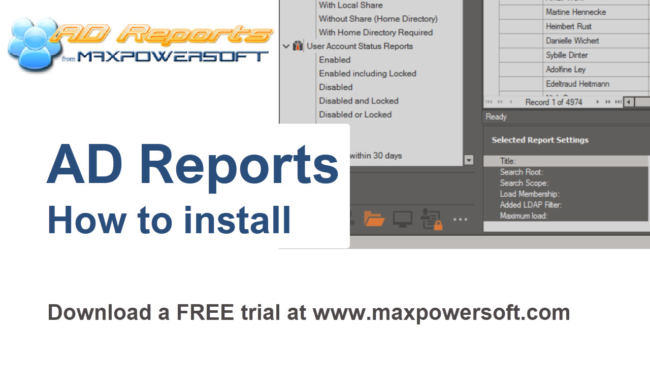 How to Install AD Reports