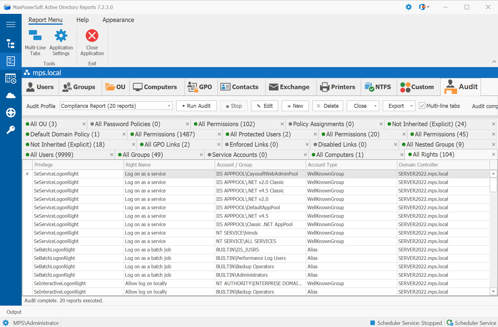 AD Reports Audit Module