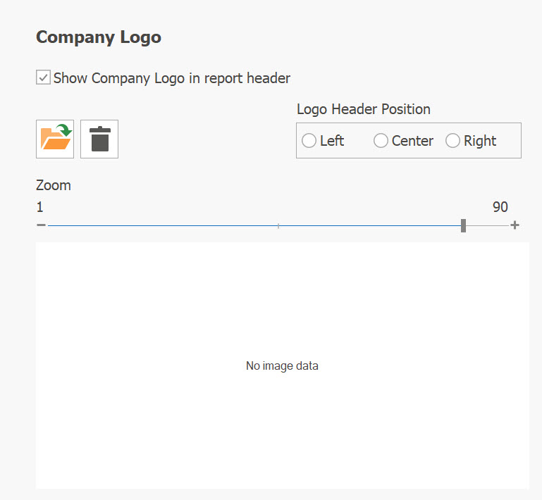 AD Report Company Logo settings dialog