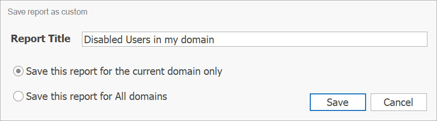 AD Reports save a report as custom toolbar