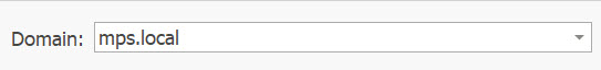 AD Reports Dashboard Domain drop-down switching the domain for the whole application