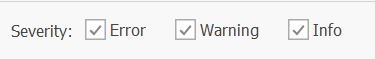 AD Reports Diagnostics severity checkboxes with Error only checked