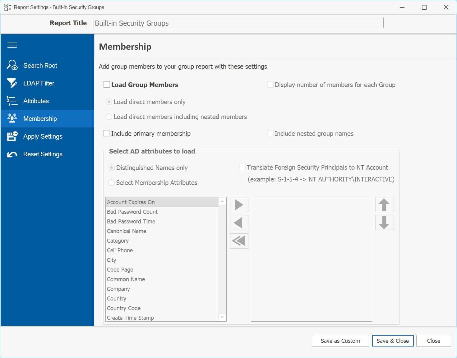 Group members Membership Settings