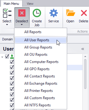 AD Reports Scheduler select reports