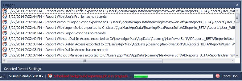 AD Reports Scheduler Logger
