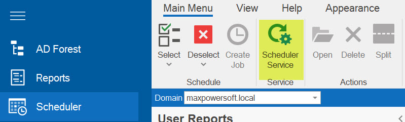 AD Reports Uninstall scheduler toolbar